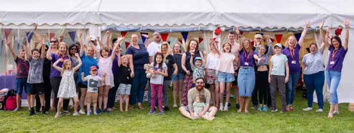 Group shot from family fun day in August 2023
